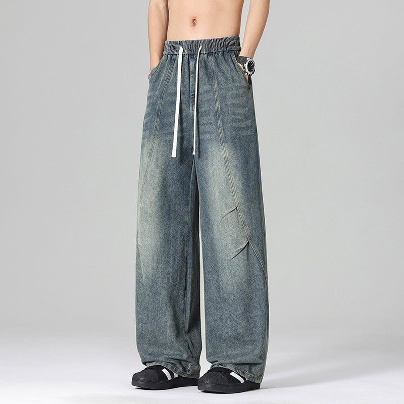 Herren Weitgeschnittene Jeans mit Gummizug