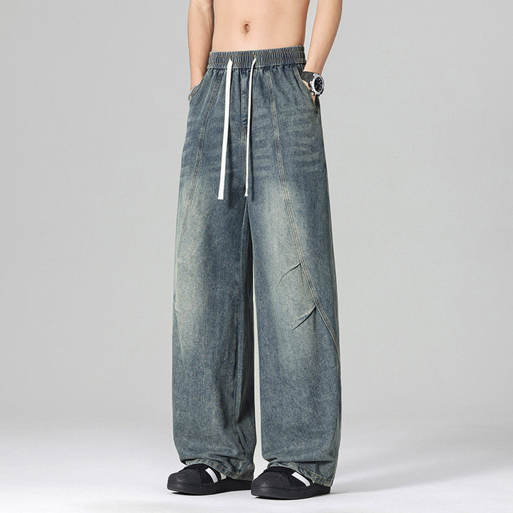 Herren Weitgeschnittene Jeans mit Gummizug