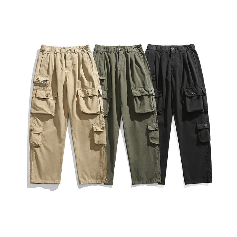 Herren Leichte Relaxed-Cargo-Hose mit elastischem Bund und Mehrfachtaschen Drune