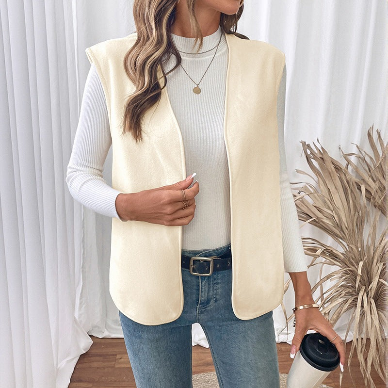 Damen Elegantes ärmelloses Blazer-Oberteil Drune