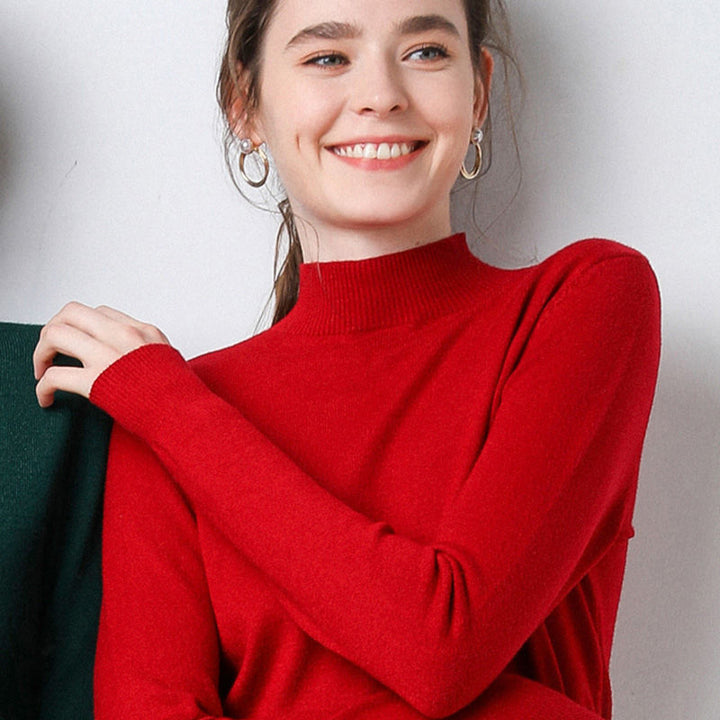 Damen Hochgeschlossener Feinstrickpullover Drune