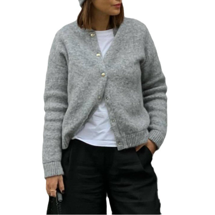 Damen Kuscheliger Strickcardigan mit Knopfleiste und Taschen Drune