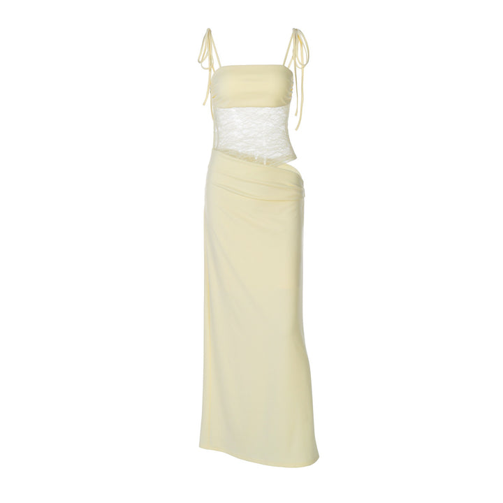 Damen Elegantes Maxikleid mit Spitzenoberteil und schmeichelndem Schnitt Drune