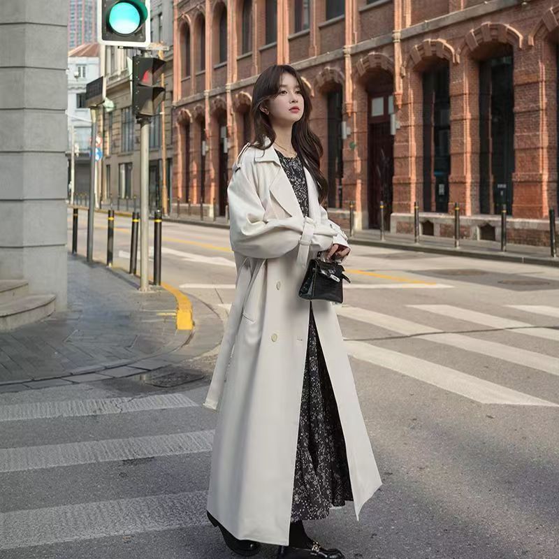 Drune | Trenchcoat - Wollmischung - Lockere Passform - Vollständig - Gürteldetail