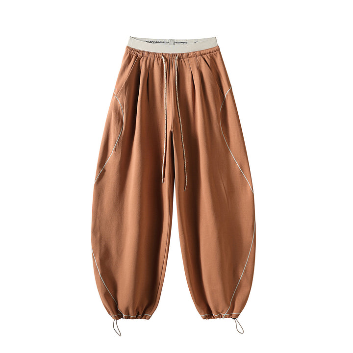 Unisex Weite Ballon-Jogginghose mit Kontrastpaspeln und verstellbaren Saumkordeln Drune