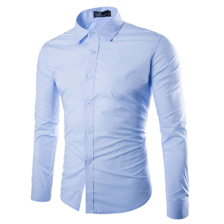Herren elegante Langarmhemd Drune