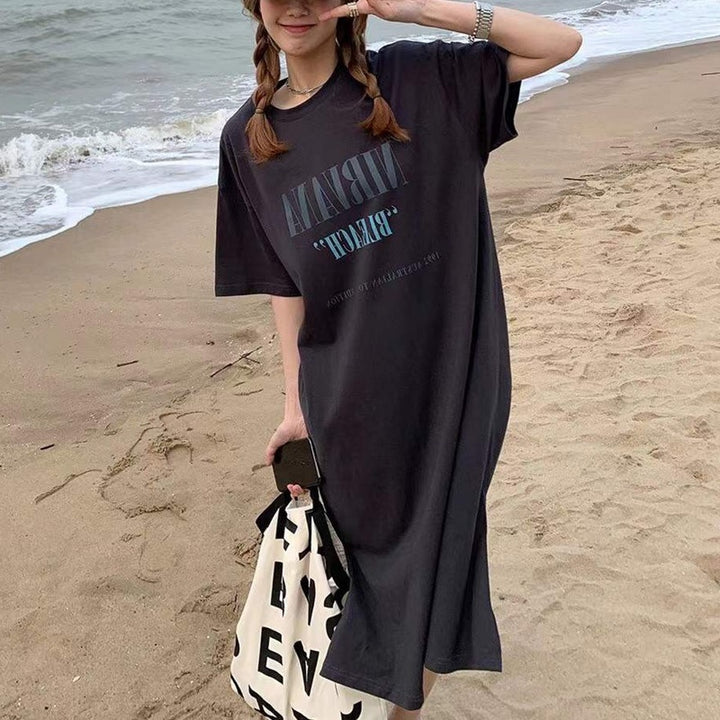 Damen Freizeitkleid mit grafischem Druck und lässigem Schnitt