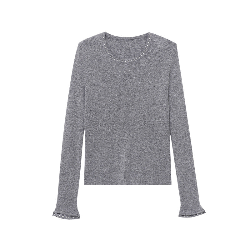 Damen eleganter Strickpullover mit dekorativen Details Drune