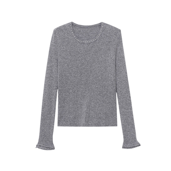 Damen eleganter Strickpullover mit dekorativen Details Drune