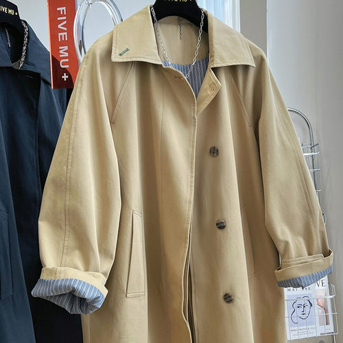 Damen Oversize-Trenchcoat mit Raglanärmeln, verdeckter Knopfleiste & verstellbaren Manschetten Drune