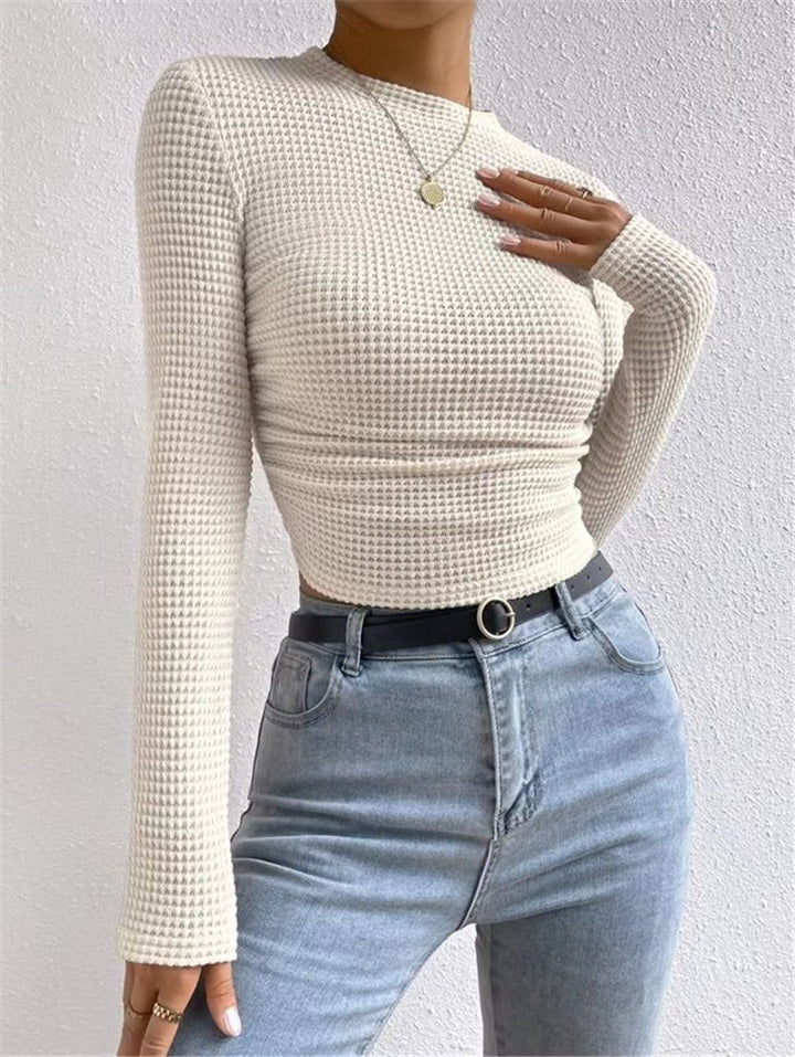 Damen Langarm Shirt aus strukturiertem Waffelstoff Drune