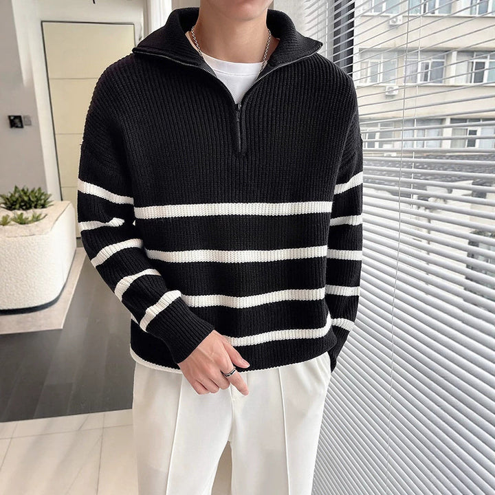 Damen Oversized Pullover mit Reißverschluss Drune