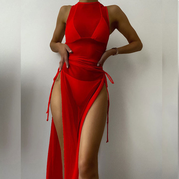 Damen Strandkleid mit raffinierten Schnürdetails Drune
