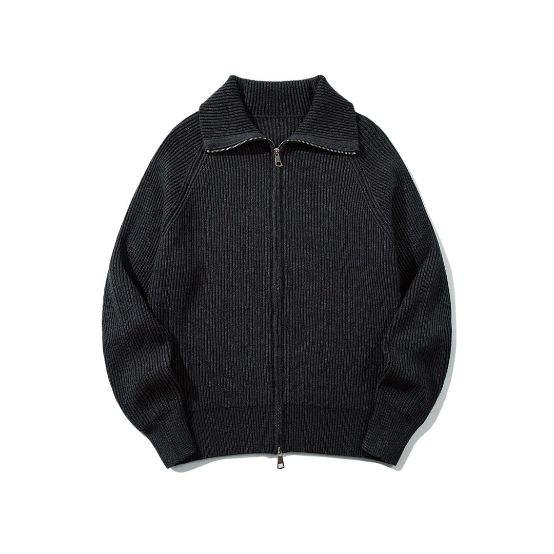 Damen Gerippte Strick‑Zipjacke mit hohem Stehkragen, Raglanärmeln und Boxy‑Schnitt Drune