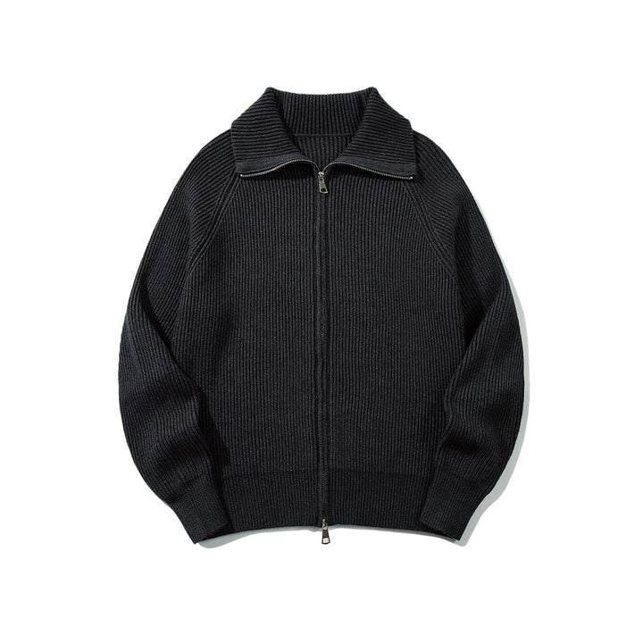Damen Gerippte Strick‑Zipjacke mit hohem Stehkragen, Raglanärmeln und Boxy‑Schnitt Drune