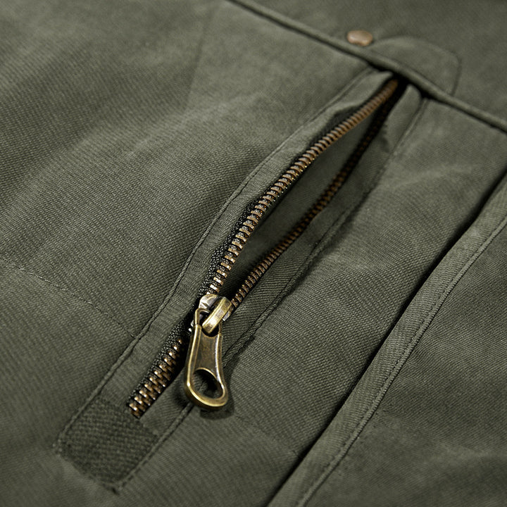 Herren Winterparka mit Teddyfutter, Kapuze und wasserabweisender Canvas-Außenschicht Drune