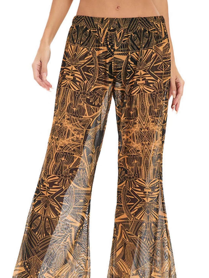 Damen Elegante Strandhose mit floralem Muster Drune