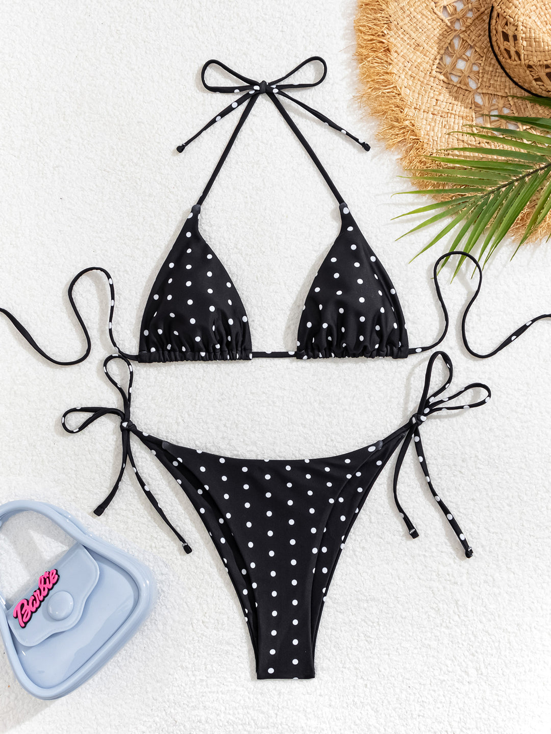 Damen Triangel-Bikini mit Punkten und verstellbaren Bändern Drune