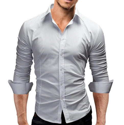 Herren nan tailliertes Businesshemd mit Cutaway-Kragen und Stretch-Baumwollmix Drune