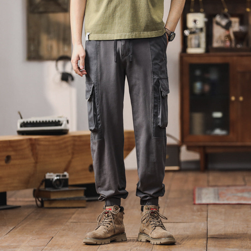 Herren Locker geschnittene Cargo-Jogginghose mit elastischem Bund und Mehrfach-Taschen Drune
