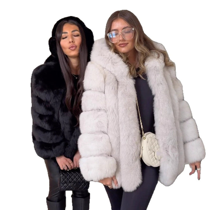 Damen Kunstfellmantel mit luxuriöser Haptik und eleganten Quarzdetails Drune