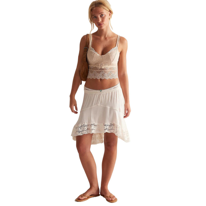 Damen Spitzen-Crop-Top und Shorts Set Drune
