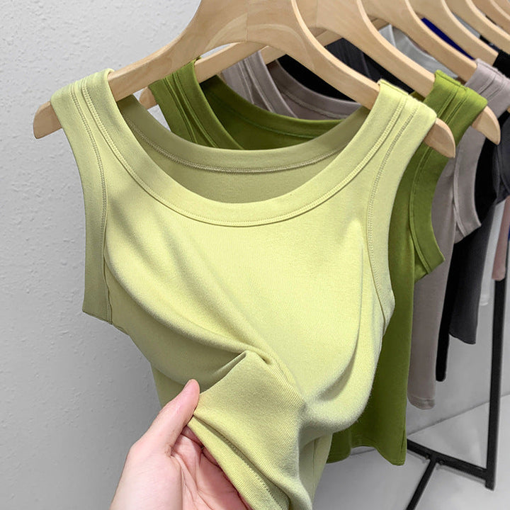 Damen Ärmelloses Basic-Top Aus Hochwertigem Material Drune