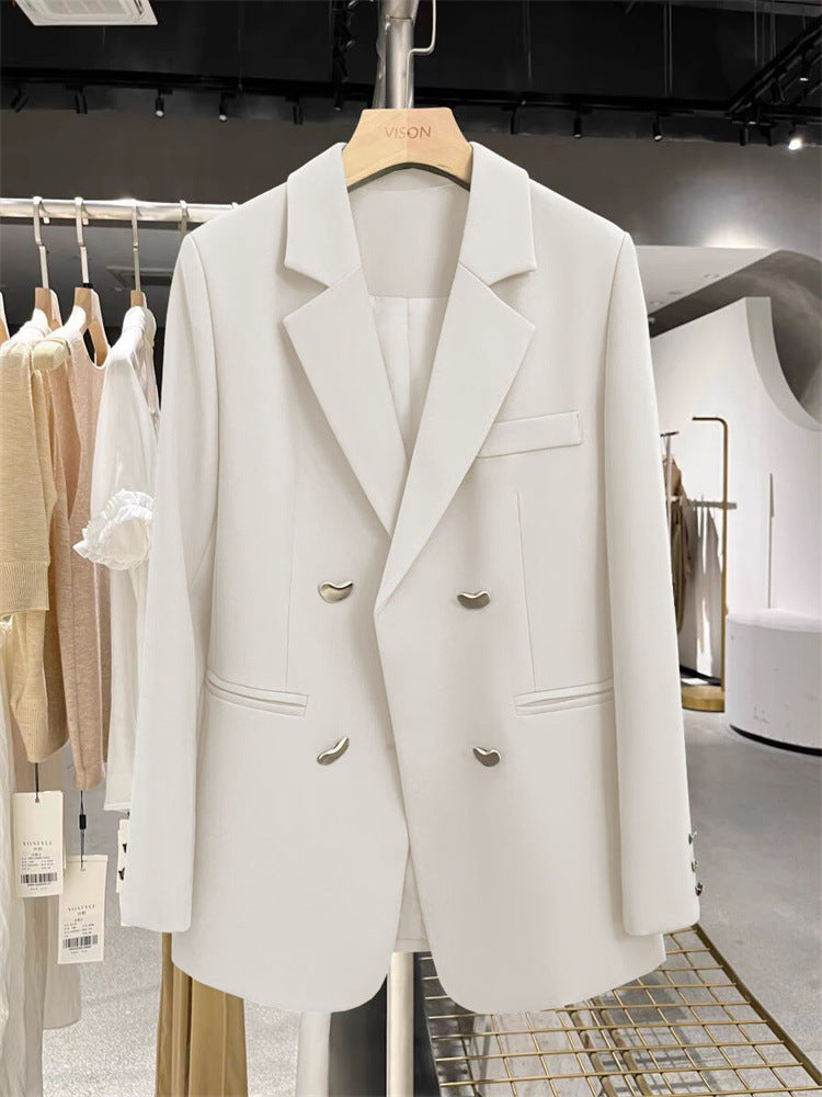 Damen Modischer Zweireiher Blazer Drune