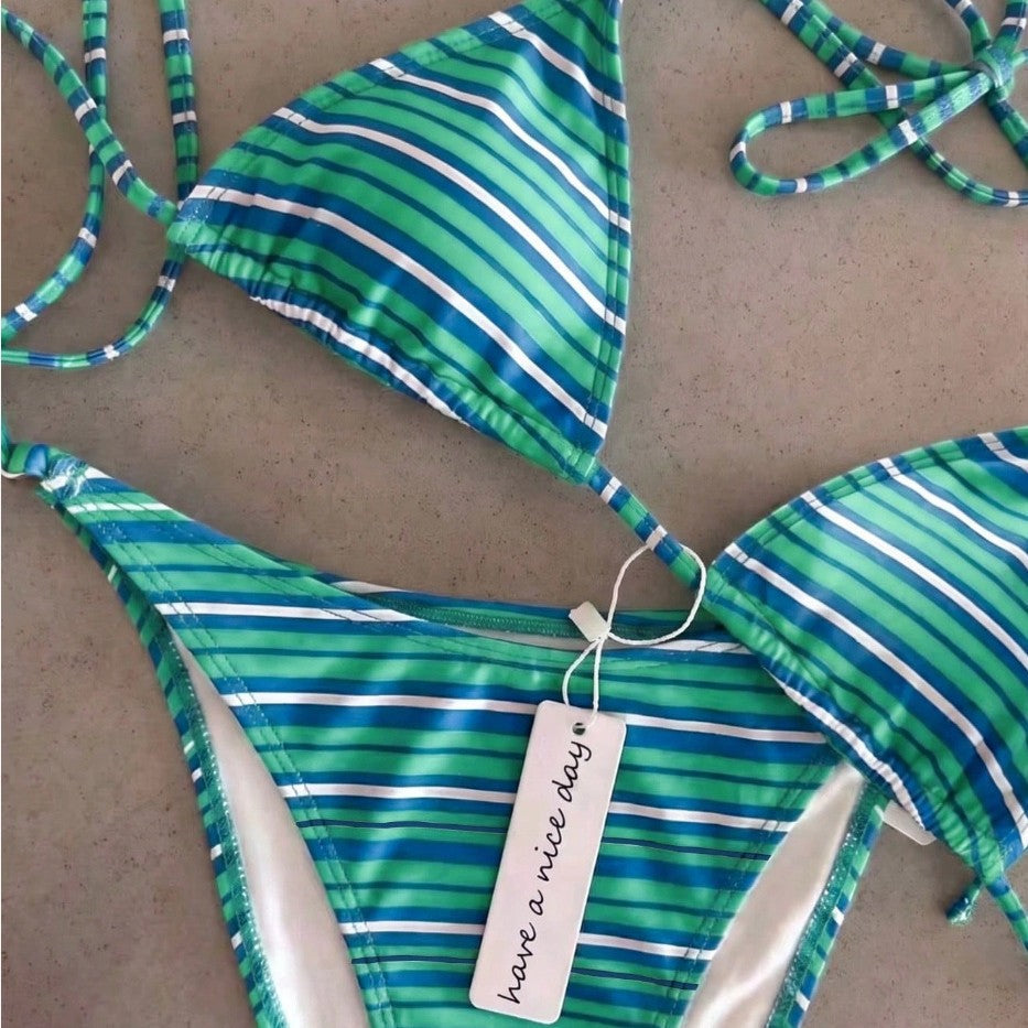 Damen Triangel-Bikini mit klassischem Punktmuster Drune