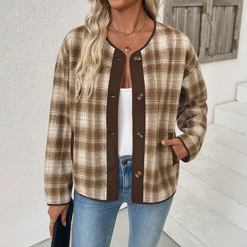 Damen Fleecejacke im karomuster Drune