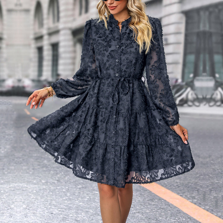 Damen Blusenkleid mit Rüschen Drune