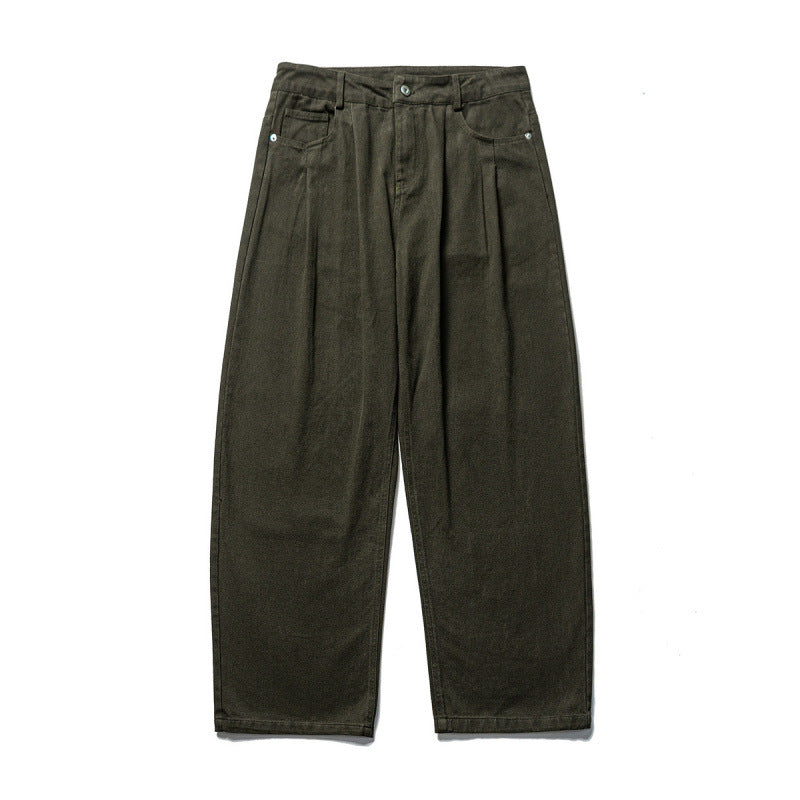 Herren Weite Bundfalten-Hose im Relaxed-Fit aus Baumwoll-Twill Drune