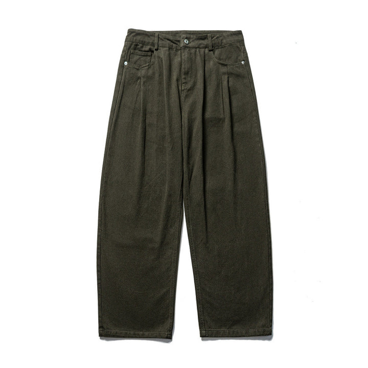 Herren Weite Bundfalten-Hose im Relaxed-Fit aus Baumwoll-Twill Drune