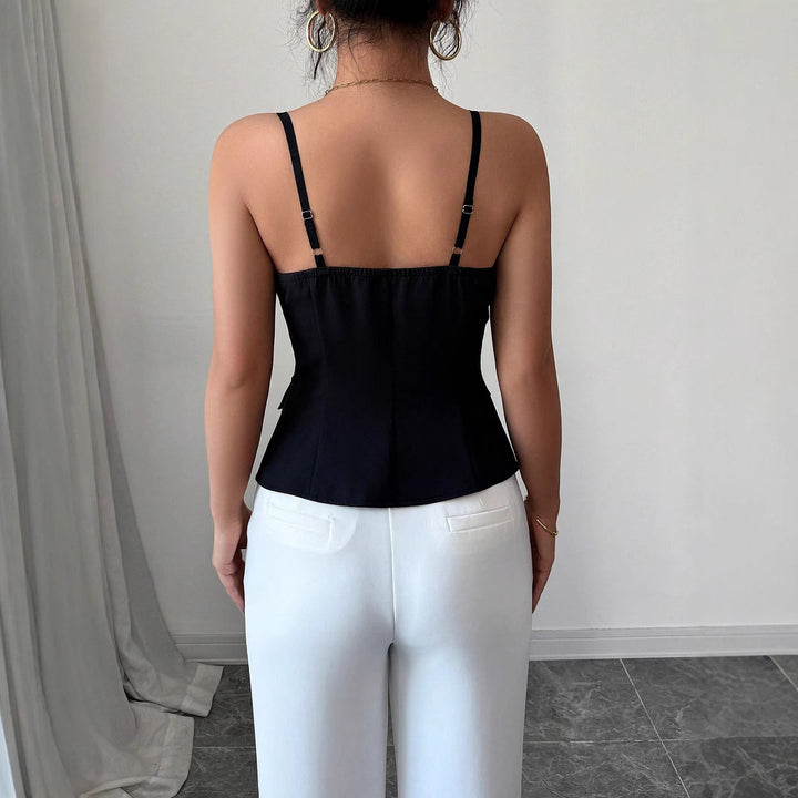 Damen Tailliertes Blusentop mit Knopfverschluss Drune