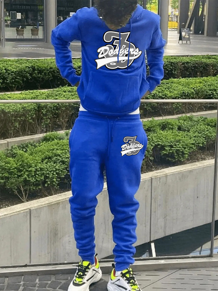 Herren Sport Hoodie und Jogginghose Set mit auffälligem Print Drune