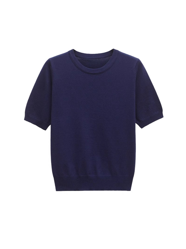 Damen Kurzarm Stricktop Drune