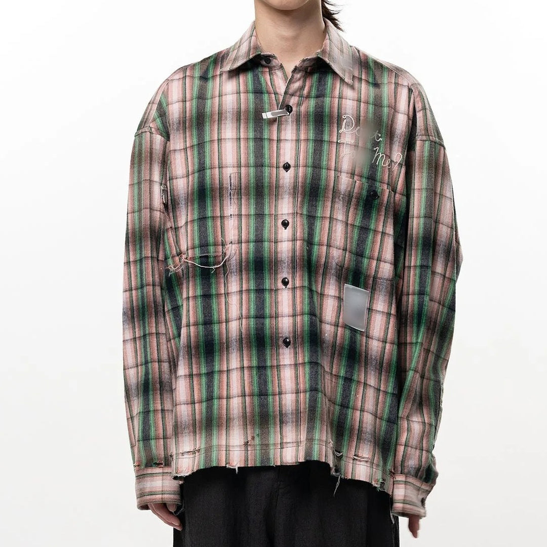 Herren Oversized Karierter Hemdsjacke