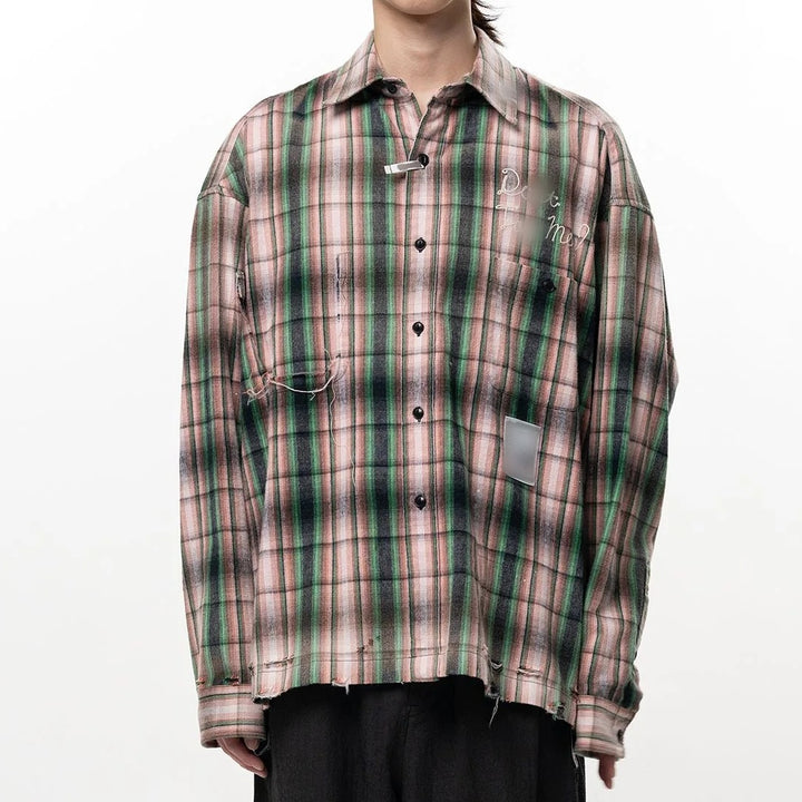 Herren Oversized Karierter Hemdsjacke