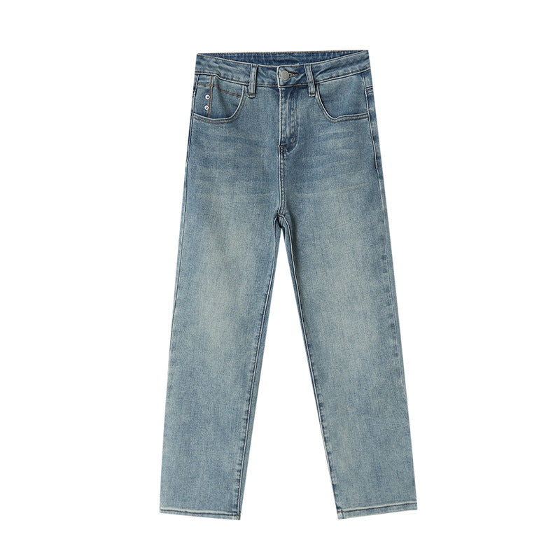 Damen High-Waist Jeans im lässigen Straight-Leg Schnitt Drune