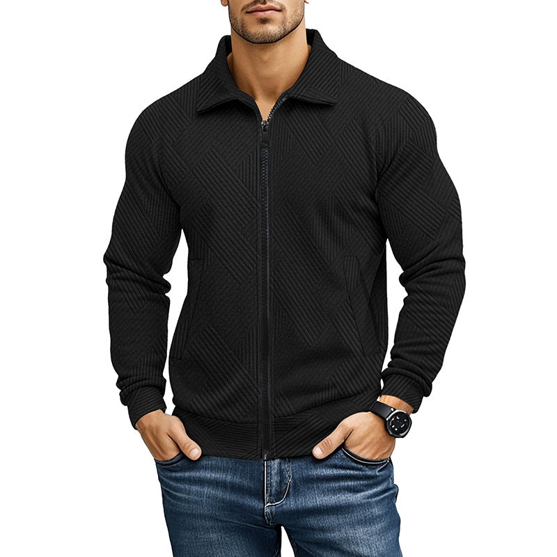 Herren bequeme und stylische Kapuzenjacke mit strukturiertem Gewebe Drune