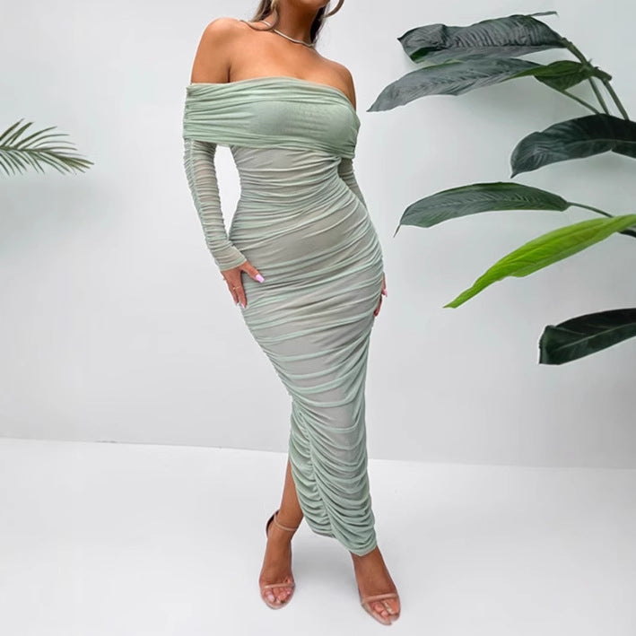 Damen Elegant geschnittenes Wickelkleid Drune