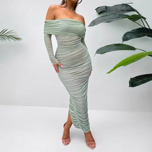 Damen Elegant geschnittenes Wickelkleid Drune