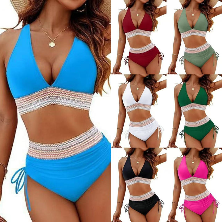 Damen Hochtaillierter Bikini mit schickem Cut-Out und verstellbaren Trägern Drune