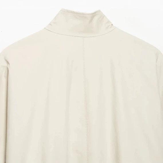 Damen Kurz geschnittene Wollmix-Jacke mit Stehkragen, Reißverschluss und Ballonärmeln Drune