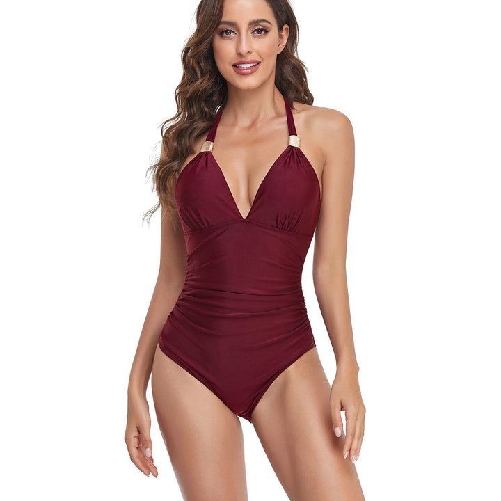 Damen Eleganter Hochgeschnittener Badeanzug Drune