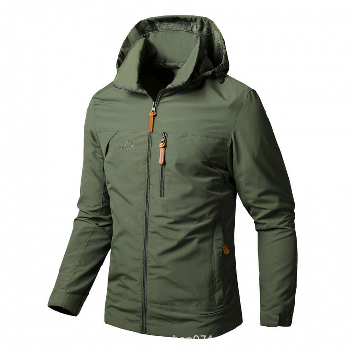 Herren nan leichte wasserabweisende Softshelljacke mit Kapuze und Sicherheitsreißverschluss Drune