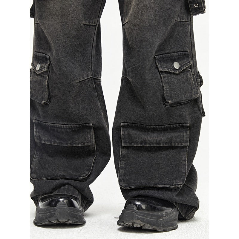 Herren Lässige Denim Hose mit innovativen Taschen Drune
