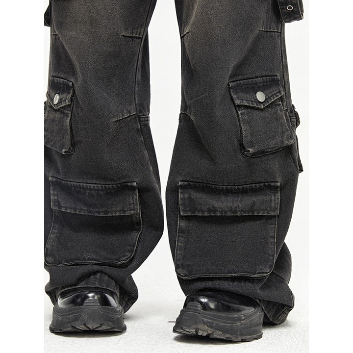 Herren Lässige Denim Hose mit innovativen Taschen Drune