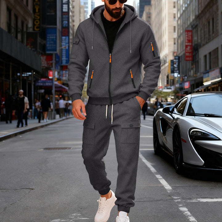 Herren Sportlicher Kapuzenanzug mit Taschen und praktischem Design Drune
