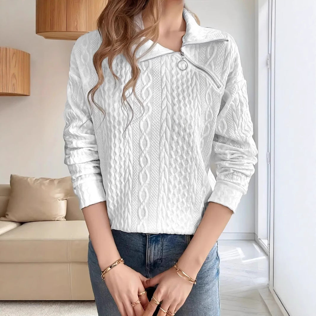 Damen Strickpullover mit half-zip und strukturiertem Design Drune